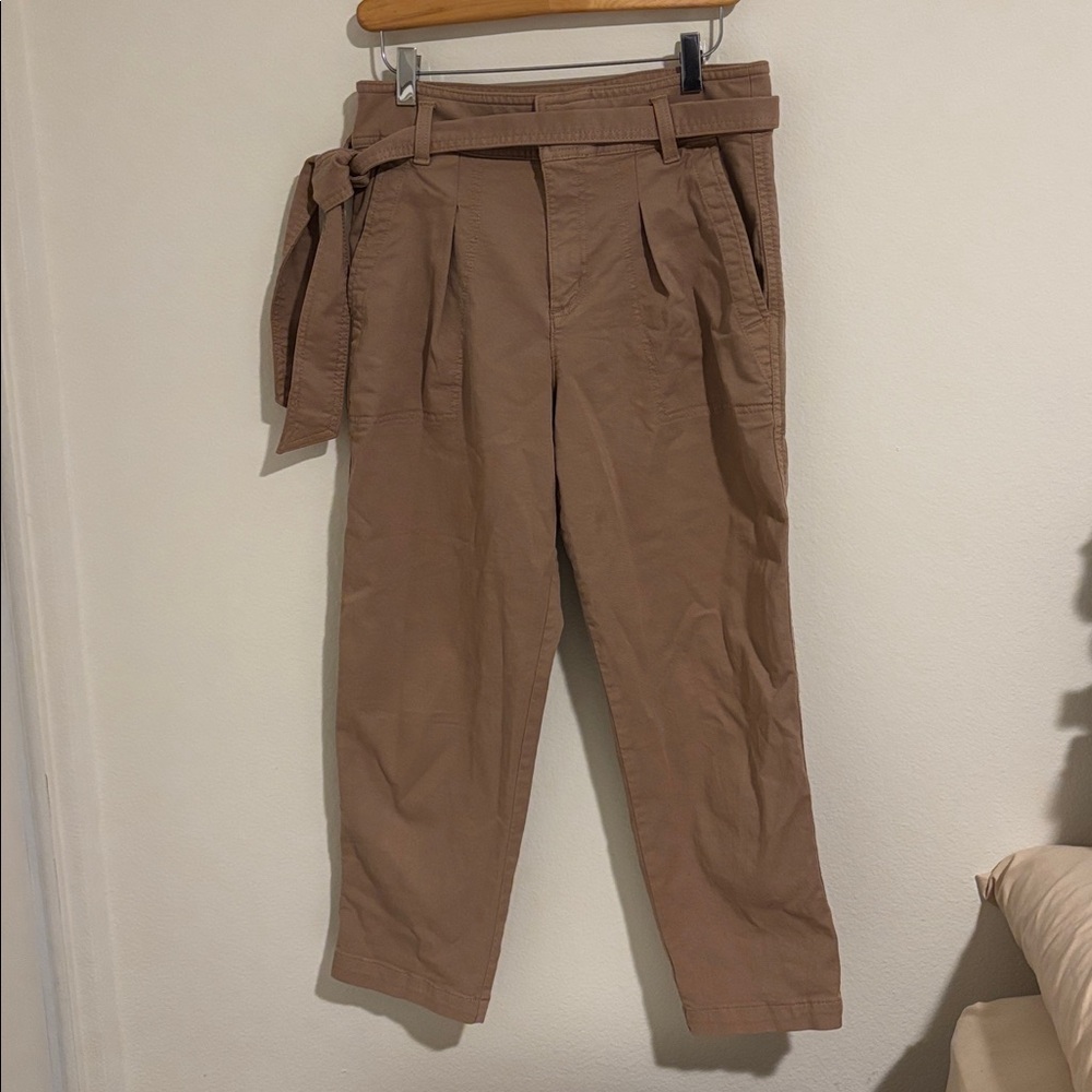 LOFT Women’s Beige Tie Belt 30" Waist Pants Size 4P